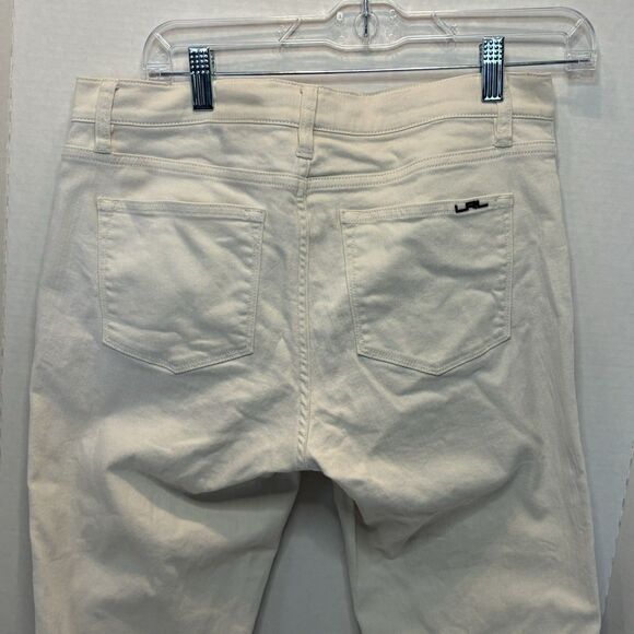 Ralph Lauren Mid Rise Moderate Straight Leg Ivory Classic Stretch Jeans SZ 6 - Picture 4 of 10